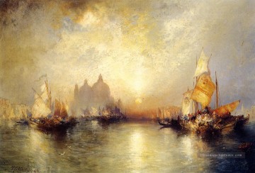 Entrée du Grand Canal Venise 2 paysage marin Bateau Plage de Thomas Moran Peinture à l'huile